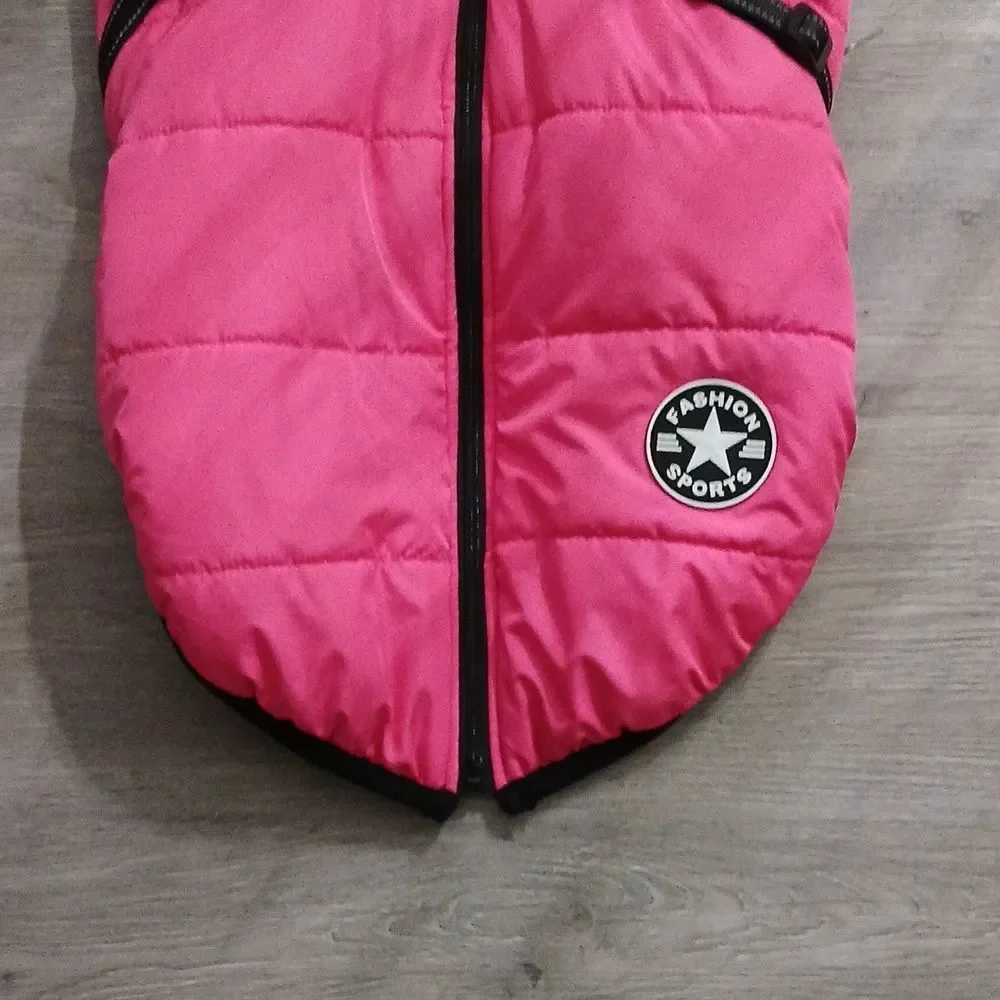 Fashion Sports Pink Weather Water proof  Winter Dog Jacket Sz 5XL NWOT